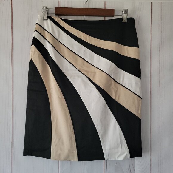 White House Black Market Pencil Skirt, Business Casual Dress, Black/White/Tan, M - Picture 1 of 7